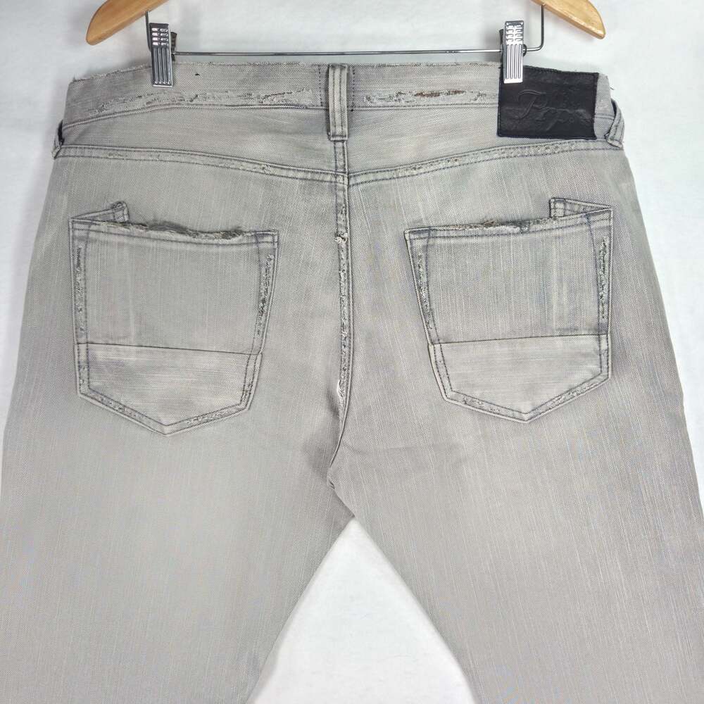 PRPS Le Sabre Jeans Mens 36 Light Grey Distressed Destroyed Slim Tapered Denim - Picture 11 of 14